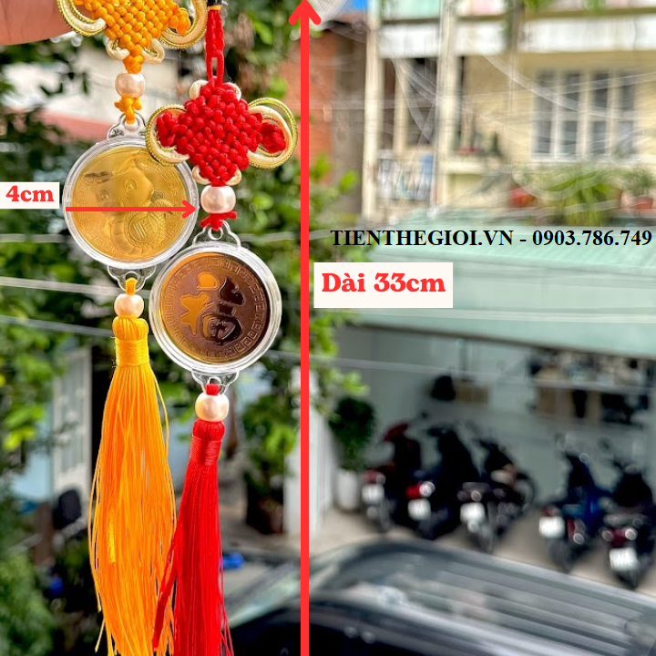 Dây Treo Ô Tô Đồng Xu Hình Con Rắn Cute